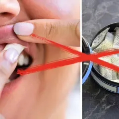 Nej, man får inte snusa i lumpen. Bilden visar en person som placerar snus under läppen, med en snusdosa och ett rött kryss som symboliserar förbud.