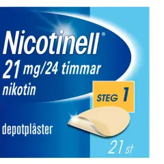 Nico-plåster 21 mg/24 timmar, steg 1. Ett alternativ till snus för nikotinberoende.