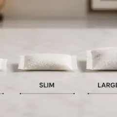 Tre snusportioner i olika storlekar: MINI, SLIM och LARGE/ORIGINAL. En snusdosa vikt kan variera beroende på storlek.