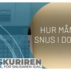 En kalkylator och texten "Hur många snus i dosan?". En fråga som många snusare ställer sig.
