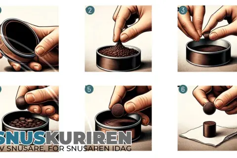 Steg-för-steg-guide som visar hur snusar man. Från dosa till prilla, enkel instruktion för alla.