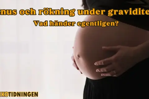 Graviditet och nikotin: vad händer egentligen? En bild som belyser riskerna med snus och rökning under graviditeten.