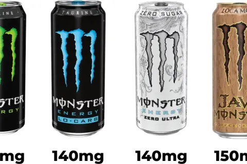Jämför koffeinhalt: Monster Energy Lo-Carb (140mg), Zero Ultra (140mg) och Java Monster (150mg). Vilken energidryck har mest koffein?