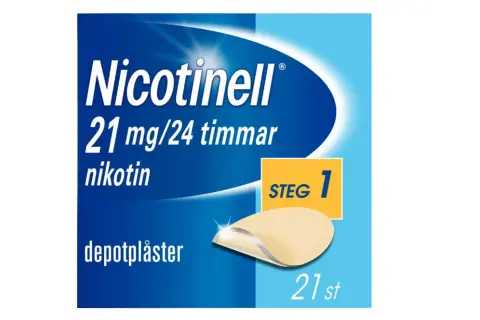 Nico-plåster 21 mg/24 timmar, steg 1. Ett alternativ till snus för nikotinberoende.