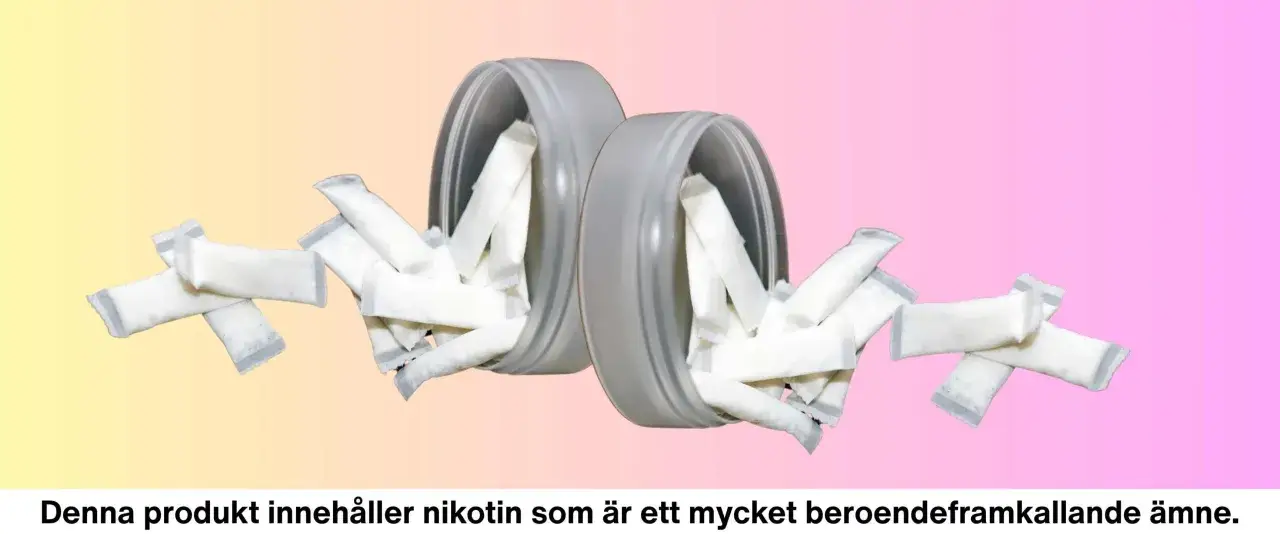 Två snusdosor med snus som svalde.