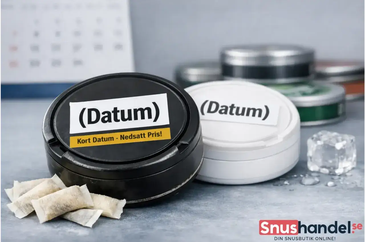 Två snusdosor med texten