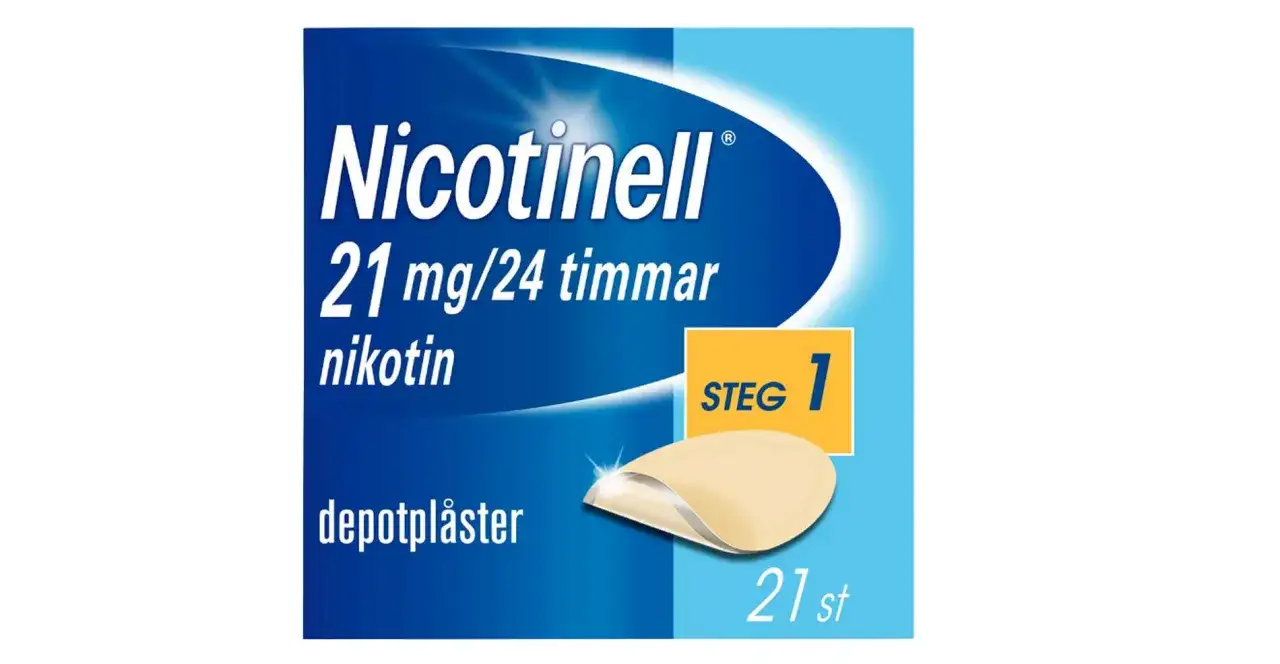 Nico-plåster 21 mg/24 timmar, steg 1. Ett alternativ till snus för nikotinberoende.