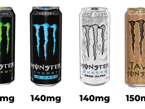 Jämför koffeinhalt: Monster Energy Lo-Carb (140mg), Zero Ultra (140mg) och Java Monster (150mg). Vilken energidryck har mest koffein?